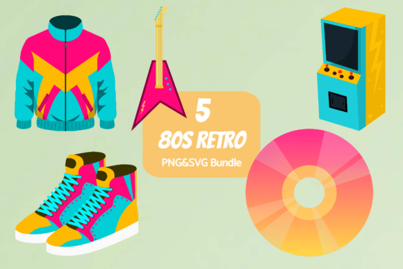 80s Pop Culture Clipart for Graphics and Crafts