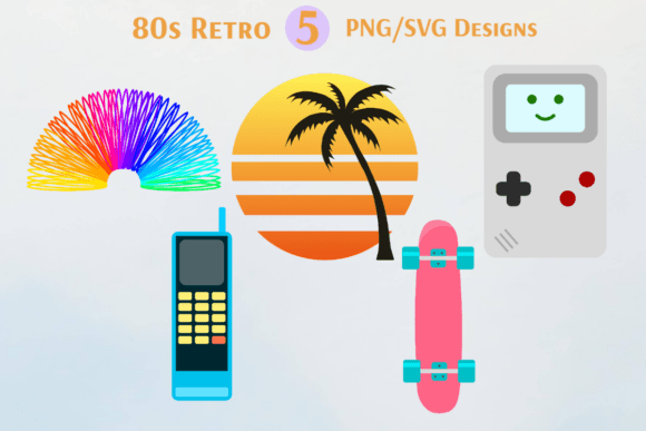 80s Retro Clipart for Crafts & Graphics