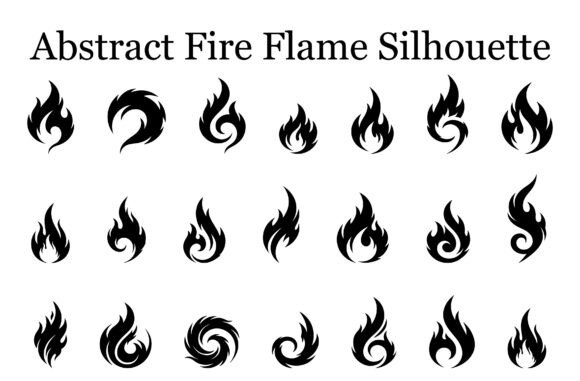 Abstract Fire Flame Silhouette: Graphics for Crafts