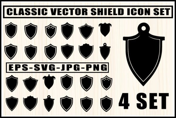 Bold Shield Graphics for Crafts