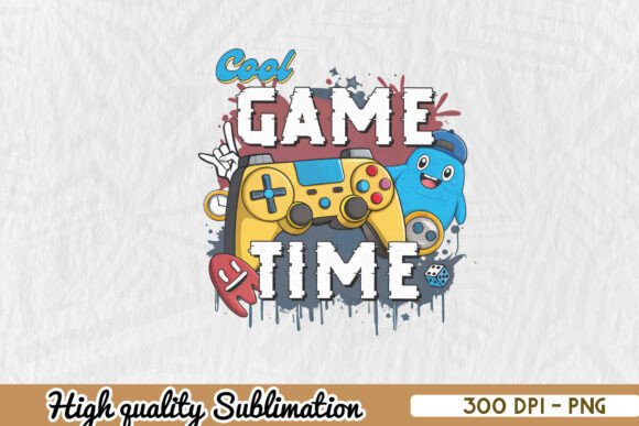 Cool Game Time Retro Gaming PNG: Graphics for Crafts
