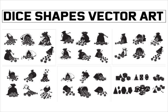 Dice Shapes Vector Art Bundle for Crafts & Graphics