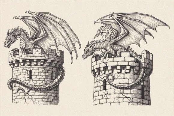 Dragon on Castle Tower SVG: A Designer's Review