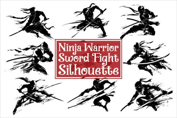 Ninja Warrior Silhouette: Bold Graphics for Crafts