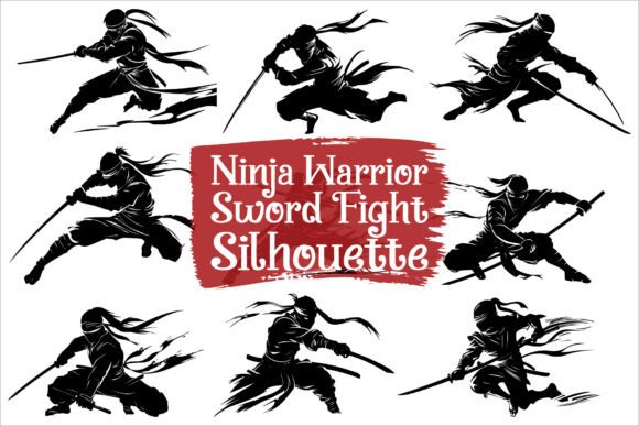 Ninja Warrior Sword Fight Bundle: Bold Graphics for Crafts