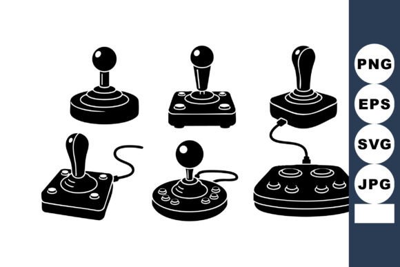 Retro Joystick Game Controllers: Graphics for Crafts