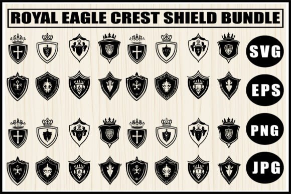 Royal Eagle Crest Shield Bundle: Graphics for Crafts