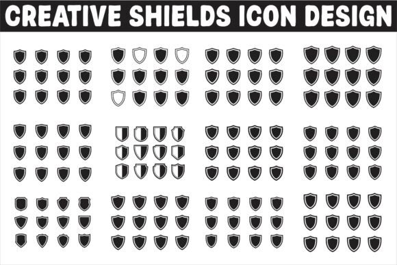 Stylish Shield Logo Graphics for Crafts