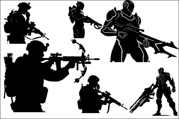 Tactical Soldier Sci-Fi Warrior 11: Graphics for Crafts