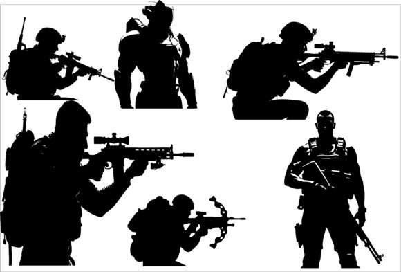 Tactical Soldier Sci-Fi Warrior 14 Graphics for Crafts
