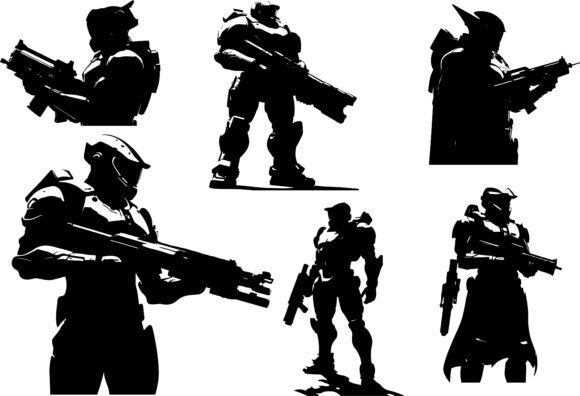 Tactical Soldier Sci-Fi Warrior 16 Graphics for Crafts
