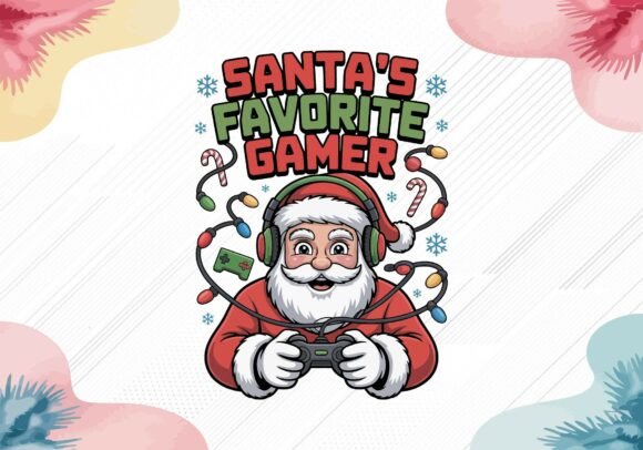 Vintage Gaming Christmas Design: Graphics & Illustrations